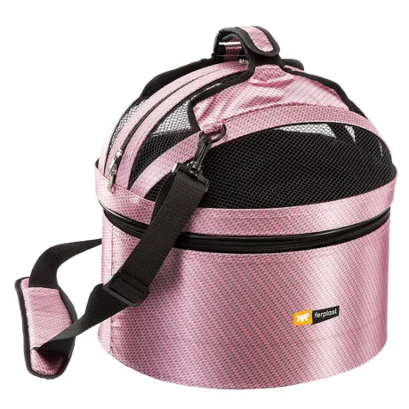 Rigid Carrier For Cats and Small Dogs, COCOTTE, Round Shape, With Handle and Adjustable Shoulder Strap