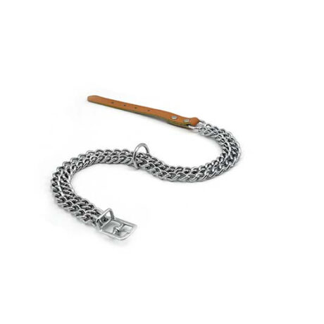 Pet Interest - Double Row Buckle Chain With Leather - For Dogs
